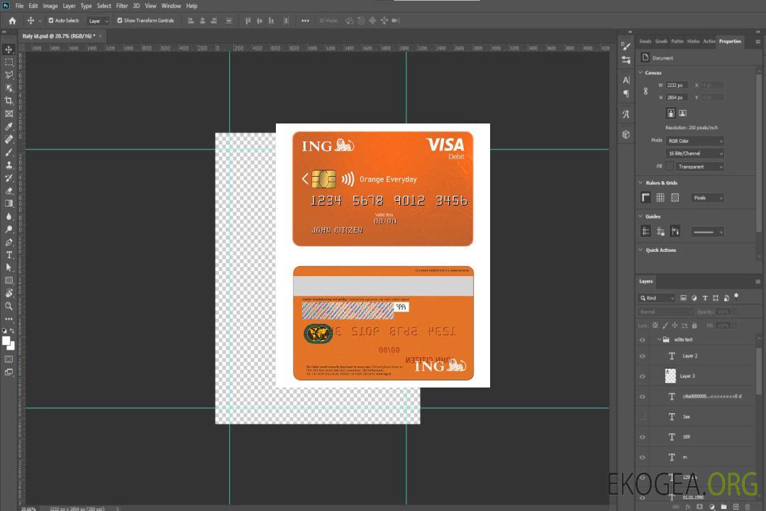 Pays-Bas Carte visa ING Orange template Pays-Bas Carte visa ING Orange template